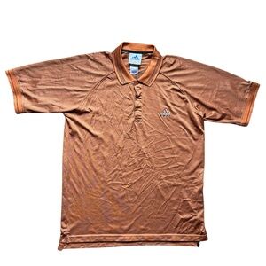 Vintage Adidas orange button-up golf polo shirt - men's large